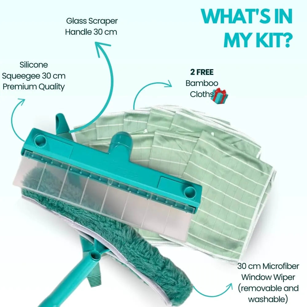 Kit de rodo de silicone reciclável para janelas AquaSwipe